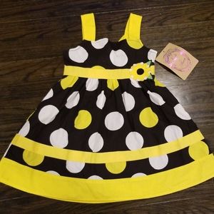 🎉 NWT 24mo Sunflower polka dot dress